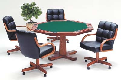 D126-1112033Mission Oak wood finish with Sunburst  veneer pattern and cover.Coverings: Standard, Premiun & Double Premium Fabrics, Vinyls or Leather.  Game Table Surface: Green felt.  Comes with cup 
