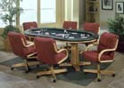 D126-1112154Natural Oak wood finish. Coverings: Standard, Premium & Double Premium Fabrics, Vinyls or Leather. Game Table Surface: Black felt only. Table top reverses to a beautiful Oak veneer dining