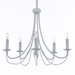 A7-WHITE/403/5 WROUGHT IRON CHANDELIER