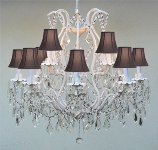 A83-BLACKSHADES/WHITE/3034/8+4  Wrought Iron CHANDELIER Chandeliers, Crystal Chandelier, Crystal Chandeliers, Lighting