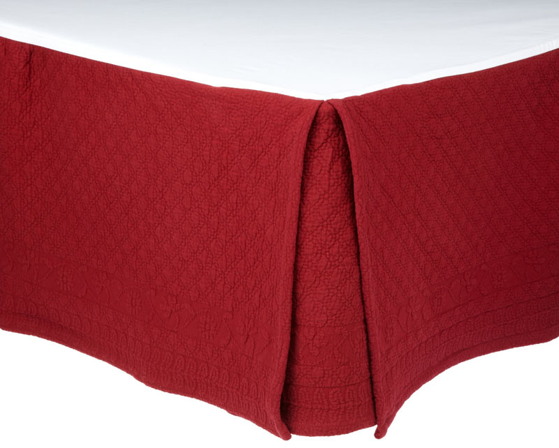 T155-11182QUEENBSSCT By Ellery Homestyles King Charles Matelasse Queen Bedskirt, Scarlett [Misc.]