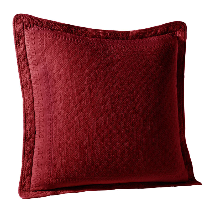 T155-11182026X026SCT By Ellery Homestyles King Charles Matelasse Euro Sham, Scarlett [Misc.]