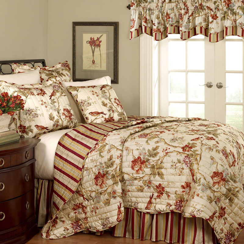T155-11396TWINPPY By Ellery Homestyles Waverly Charleston Chirp 3-Piece Quilt Set, Twin