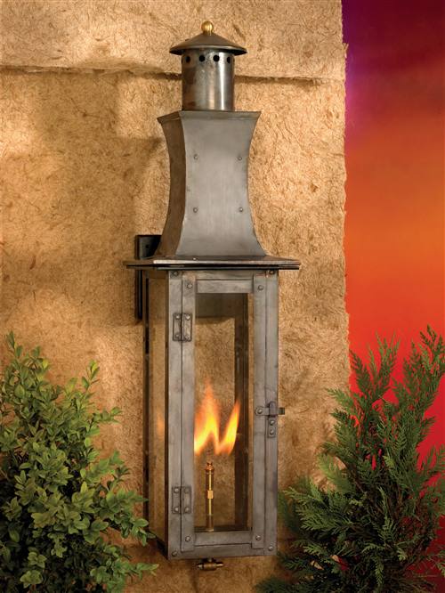 C101-7909 By Artistic Lighting-Artistic Copper Gas Lantern Collection Washed Pewter Finish 1 Lt Ceiling Globe