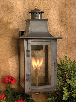 C101-7913 By Artistic Lighting-Artistic Copper Gas Lantern Collection Washed Pewter Finish 1 Lt Ceiling Globe