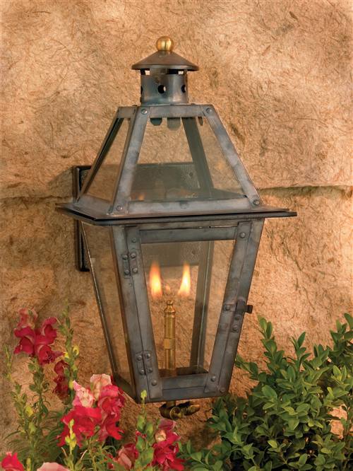 C101-7927 By Artistic Lighting-Artistic Copper Gas Lantern Collection Washed Pewter Finish 1 Lt Ceiling Globe