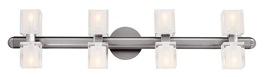 C199-23908-BS-FCL By Access Lighting-Astor Collection Brushed Steel Finish Crystal Wall-Vanity Fixture
