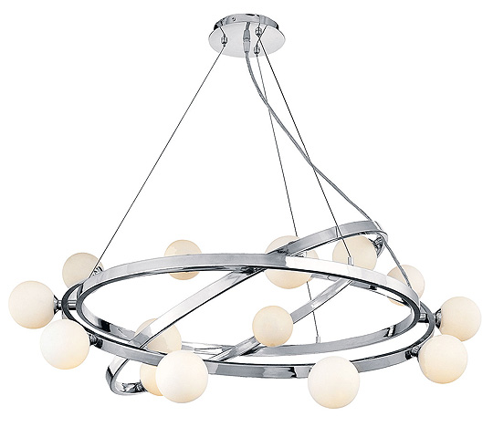C199-23980-CH-OPL By Access Lighting-Nitrogen Collection Chrome Finish Cable Articulating Chandelier