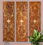 C111-32132 By Uttermost Scrolled Hand Painted Panels Set/3