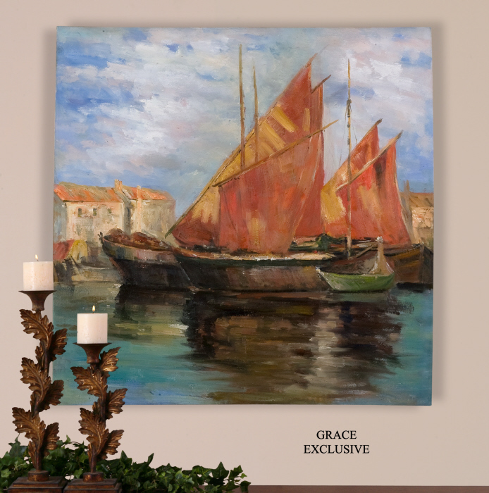 C111-32199 By Uttermost Bright Sailing Hand Painted Art