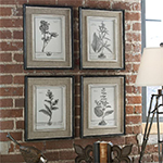 C111-32510 By Uttermost Casual Grey Study Framed Art Set/4