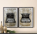 C111-32536 By Uttermost Classic Typewriters Vintage Art, S/2