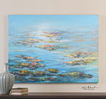 C111-33700 By Uttermost Floating Water Lillies Hand Painted Art