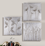 C111-34204 By Uttermost Sterling Trio Canvas Art Set/3