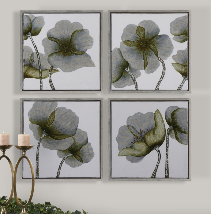 C111-34216 By Uttermost Mini Floral Glow Wall Art Set/4