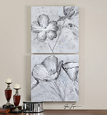 C111-34261 By Uttermost Florals In Black And White Art S/2