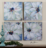 C111-34270 By Uttermost Bold And Beautiful Floral Art S/4