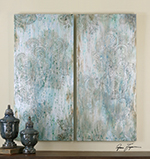 C111-34295 By Uttermost Hint Of Paisley Hand Painted Art, S/2