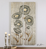 C111-34296 By Uttermost Graceful Flowers Hand Painted Art, S/2