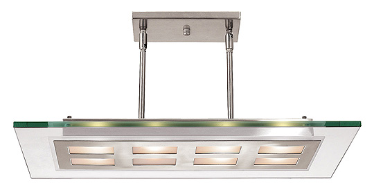 C199-50108-BS-CLR By Access Lighting-Aquarius Collection Brushed Steel Finish Semi-Flush or Pendant
