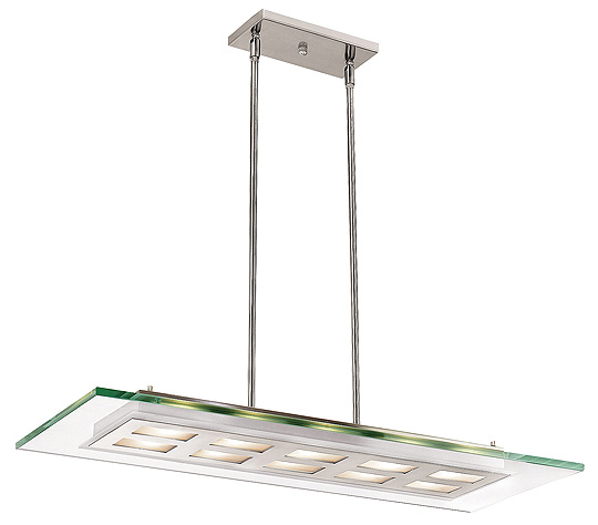 C199-50110-BS-CLR By Access Lighting-Aquarius Collection Brushed Steel Finish Semi-Flush or Pendant