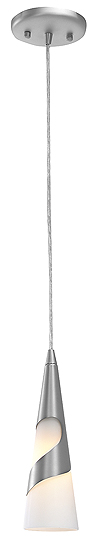C199-50501-BS-OPL By Access Lighting-Onyx Collection Brushed Steel Finish Steel Wrap Pendant
