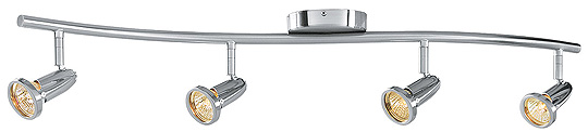 C199-52204-BS By Access Lighting-Cobra Collection Brushed Steel Finish Wall or Ceiling Spotlight Bar