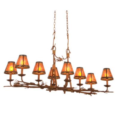 C118-3038PDS205 By Kalco Lighting-Ponderosa Collection Ponderosa Finish 8-Lt. Rectangular Chandelier