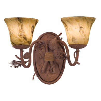 C118-3042PD1239 By Kalco Lighting-Ponderosa Collection Ponderosa Finish 2-Lt. Bath