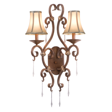 C118-3076TCS47 By Kalco Lighting-Palladium Collection Toscana Finish 2-Lt. Wall Bracket