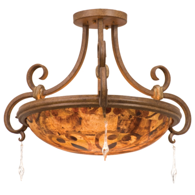 C118-3078TCPS121 By Kalco Lighting-Palladium Collection Toscana Finish Semi-Flush