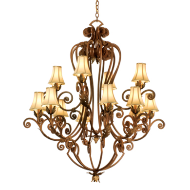 C118-3237TC/S47 By Kalco Lighting-Wellington Collection Toscana Finish 12-Lt. Chandelier
