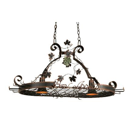 C118-3635AC By Kalco Lighting-Bon Appetit Collection Antique Copper Finish 2-Lt. Pot Rack