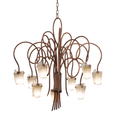 C118-4309TN/FROST By Kalco Lighting-Tribecca Collection Tuscan Sun Finish (9) 60-Watt G9 Base Halogen