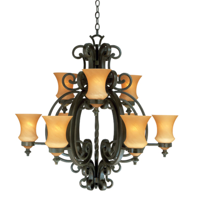 C118-4439HV By Kalco Lighting-Hamilton Collection Havana Finish (9) 100-Watt Medium Base