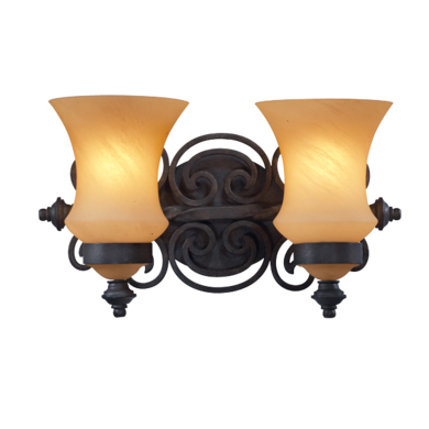 C118-4442B By Kalco Lighting-Hamilton Collection Black Finish (2) 100-Watt Medium Base