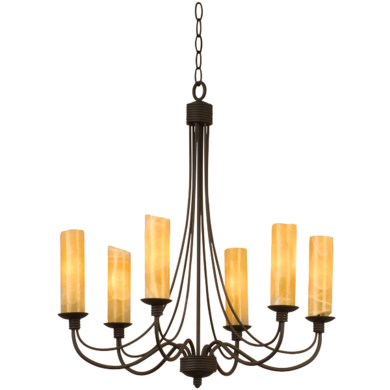 C118-4496B/CALC By Kalco Lighting-Rodeo Drive Collection Black Finish (6) 25-Watt Candelabra Base