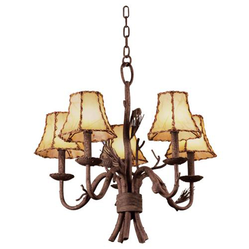 C118-5035PD-8045 By Kalco Lighting-Ponderosa Collection Ponderosa Finish 5-Lt. Chandelier