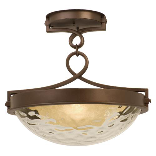 C118-5757SZ By Kalco Lighting-Newport Collection Satin Bronze Finish 2-Lt. Semi-Flush