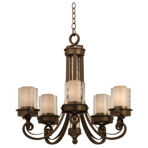 C118-5763SZ By Kalco Lighting-Newport Collection Satin Bronze Finish 5-Lt. Chandelier