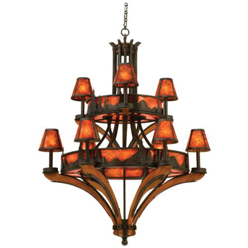 C118-5812NI By Kalco Lighting-Aspen Collection Natural Iron Finish 18-Lt. Chandelier