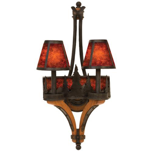 C118-5822NI By Kalco Lighting-Aspen Collection Natural Iron Finish 2-Lt. Wall Bracket