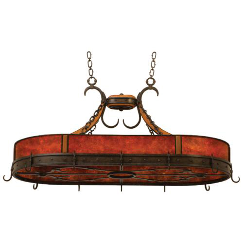 C118-5828NI By Kalco Lighting-Aspen Collection Natural Iron Finish 6-Lt. Pot Rack