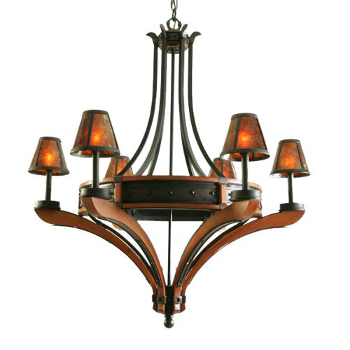 C118-5831NI By Kalco Lighting-Aspen Collection Natural Iron Finish 6-Lt. Chandelier