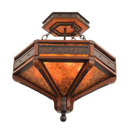 C118-5836NI By Kalco Lighting-Aspen Collection Natural Iron Finish 6-Lt. Semi-Flush
