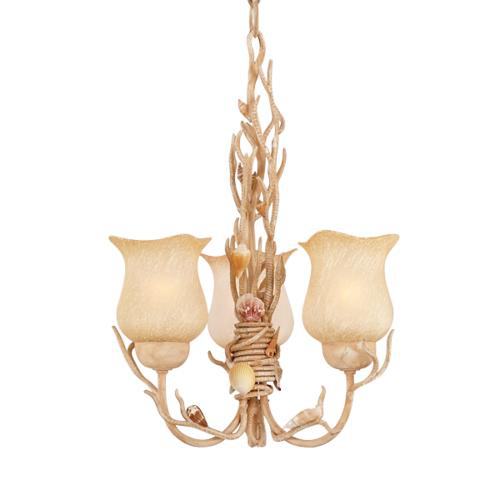 C118-6078CR By Kalco Lighting-Atlantis Collection Coral Finish 3-Lt. Chandelier