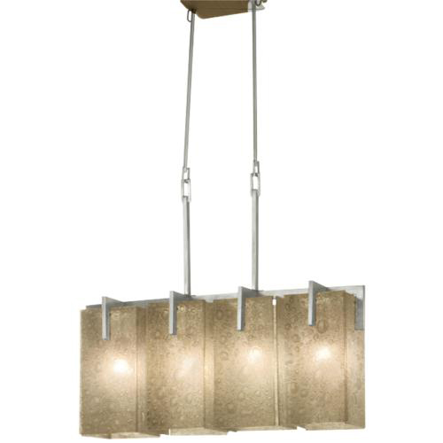 C118-6083SN/SMOKE By Kalco Lighting-Stratus Collection Satin Nickel Finish 4-Lt. Linear Pendant
