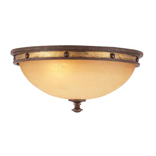 C118-6105TP-2 By Kalco Lighting-Durango Collection Tawny Port Finish 2-Lt. Enery-Saving Flush Mount