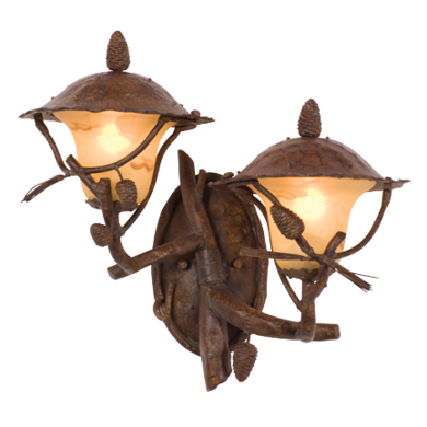 C118-9162PD By Kalco Lighting-Ponderosa Collection Ponderosa Finish 2-Lt. Wall Bracket (Left)