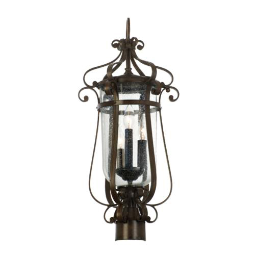 C118-9238BB By Kalco Lighting-Hartford Collection Burnished Bronze Finish 3-Lt. Medium Pier/Post Mount